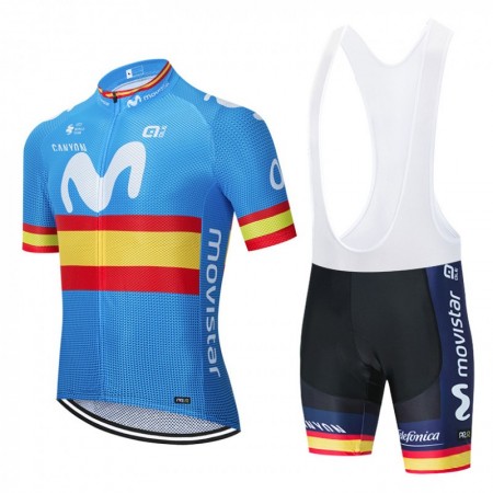 Set Fietsshirt + Korte Koersbroek 2020 Movistar Team N003